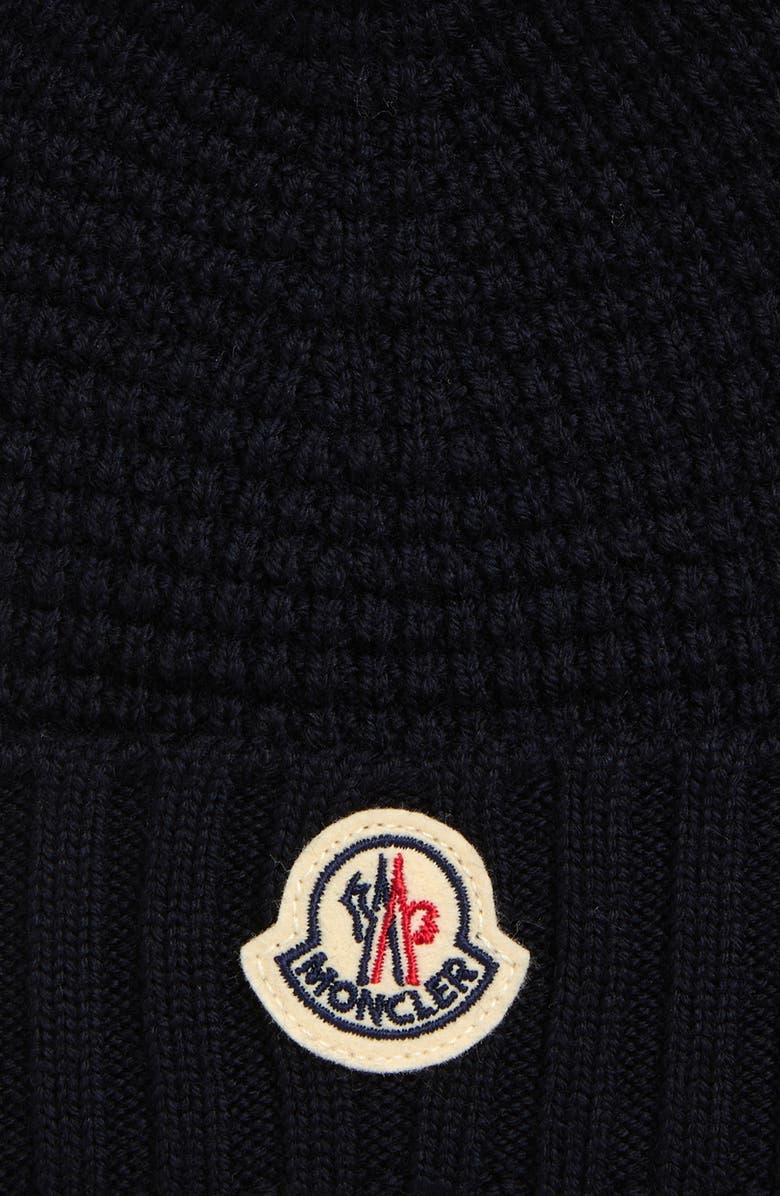 Moncler Kids' Teddy Bear Virgin Wool Beanie, Alternate, color, Blue Navy