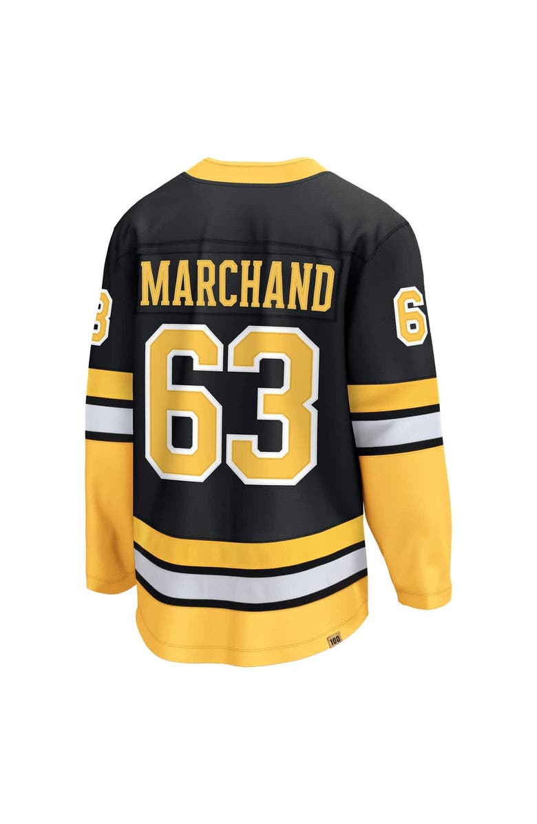 FANATICS Men's Fanatics Brad Marchand Black Boston Bruins 100th Anniversary Premier Breakaway Player Jersey, Alternate, color, 