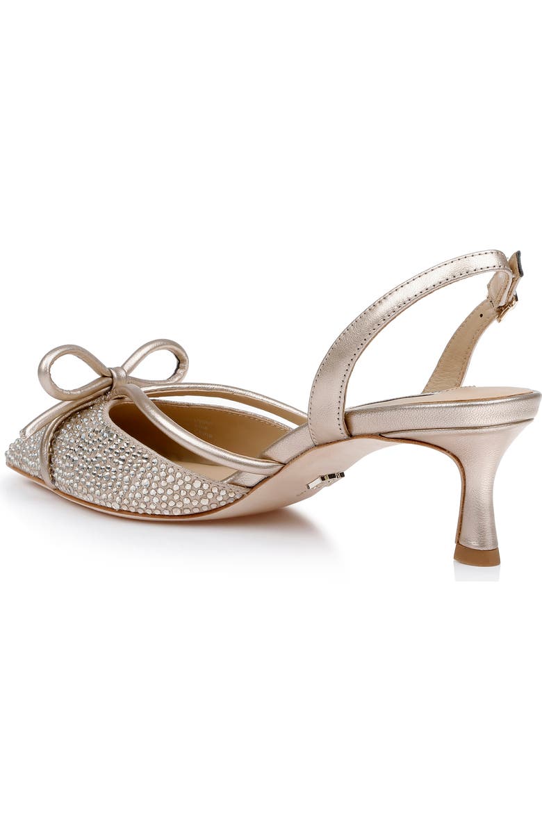 Badgley Mischka Collection Angelina Slingback Pointed Toe Kitten Heel Pump, Alternate, color, Champagne Leather