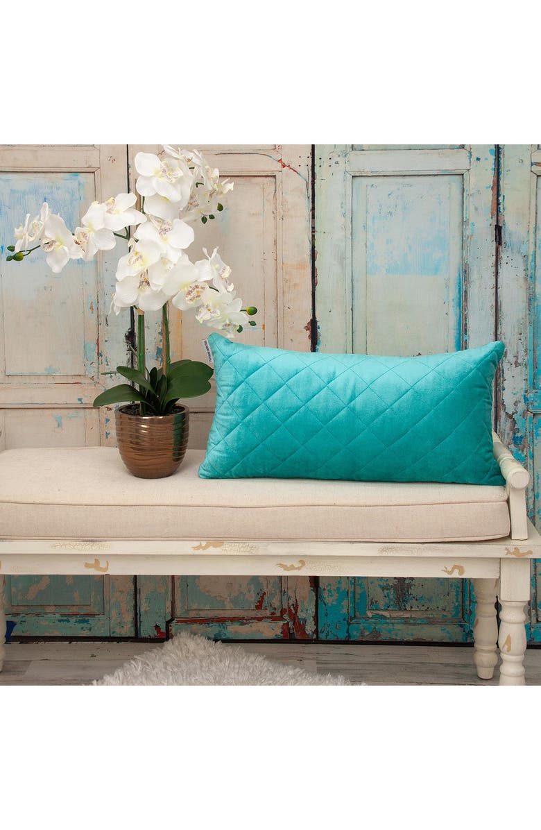 PARKLAND COLLECTION Milo Quilted Throw Pillow, Alternate, color, Aqua