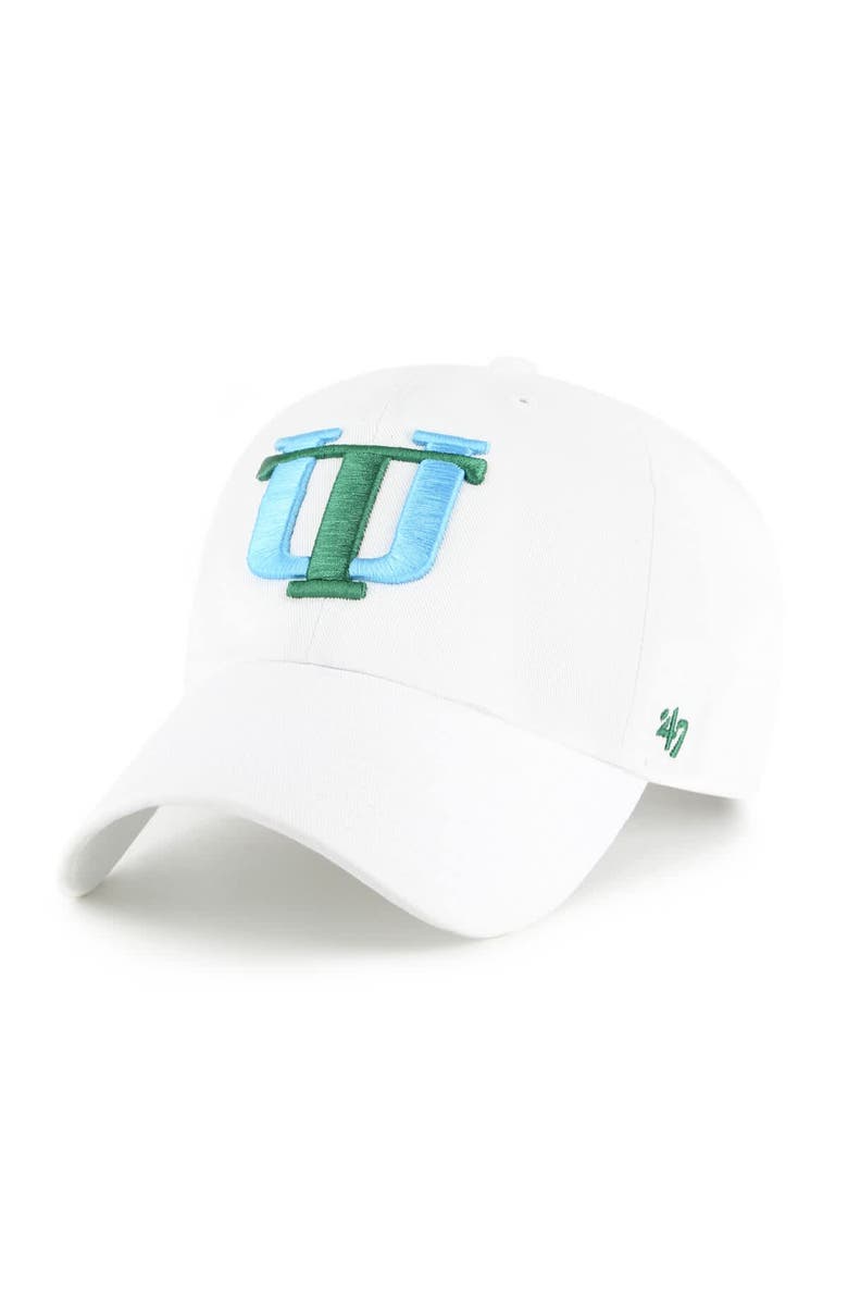 '47 Men's '47 White Tulane Green Wave Vault Clean Up Adjustable Hat, Main, color, 