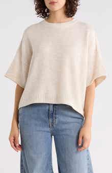 Halogen® Exposed Seam Drop Shoulder Sweater