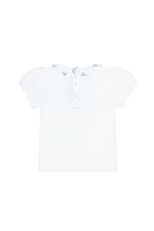 Nellapima Blue Heart Print Tee In White