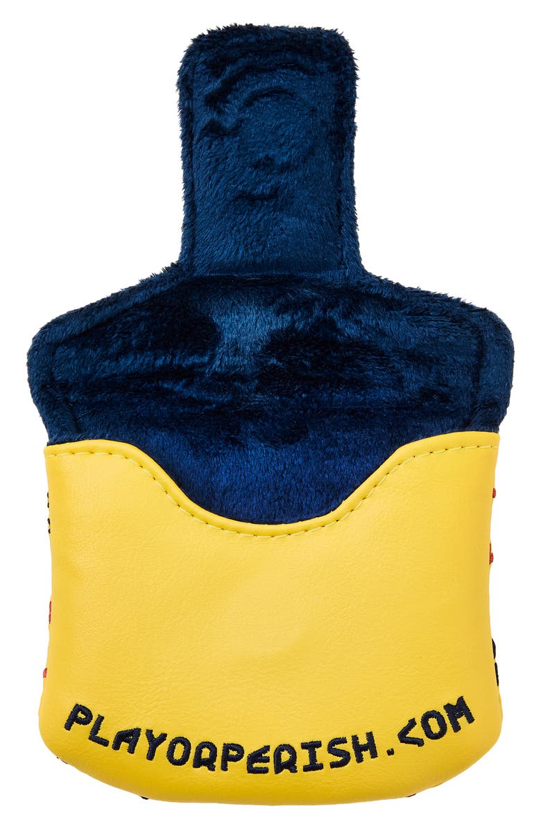 Sugarloaf Social Club Classic SSC Leather Mallet Putter Cover, Main, color, Yellow