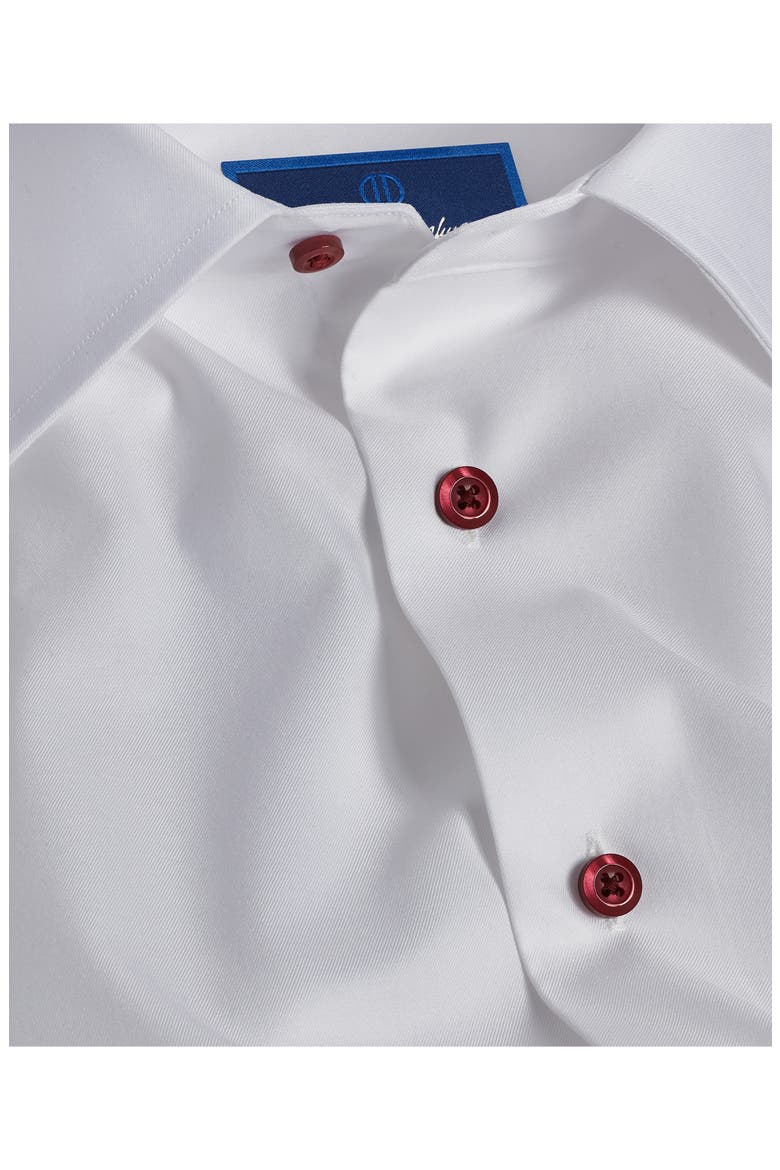 Trim Fit Solid Cotton Dress Shirt, Alternate, color, WHITE