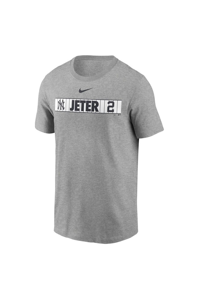 Men's Nike Derek Jeter Heathered Gray New York Yankees Locker Room T-Shirt, Alternate, color, Heather Gray