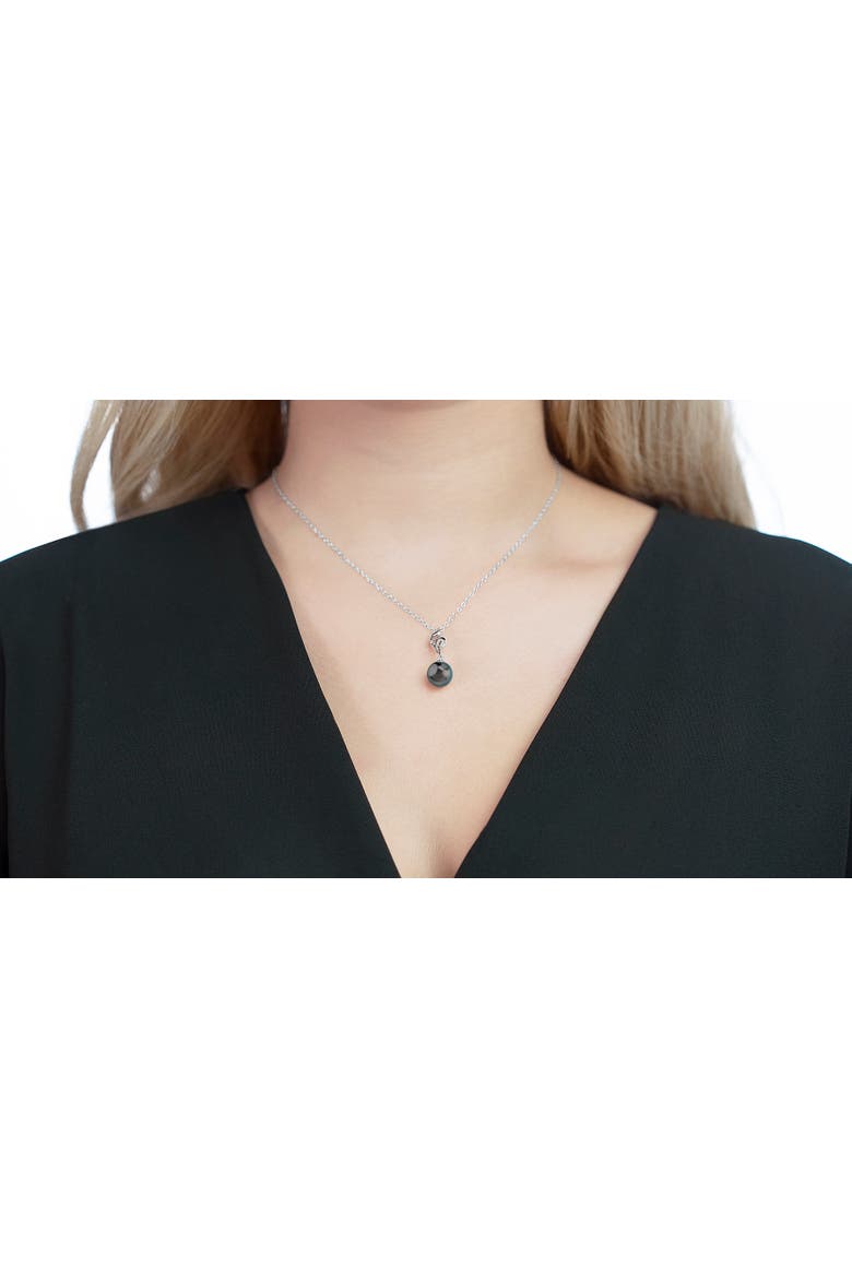 14K Tahitian South Sea Pearl & Diamond Aria Pendant, Alternate, color, White Gold