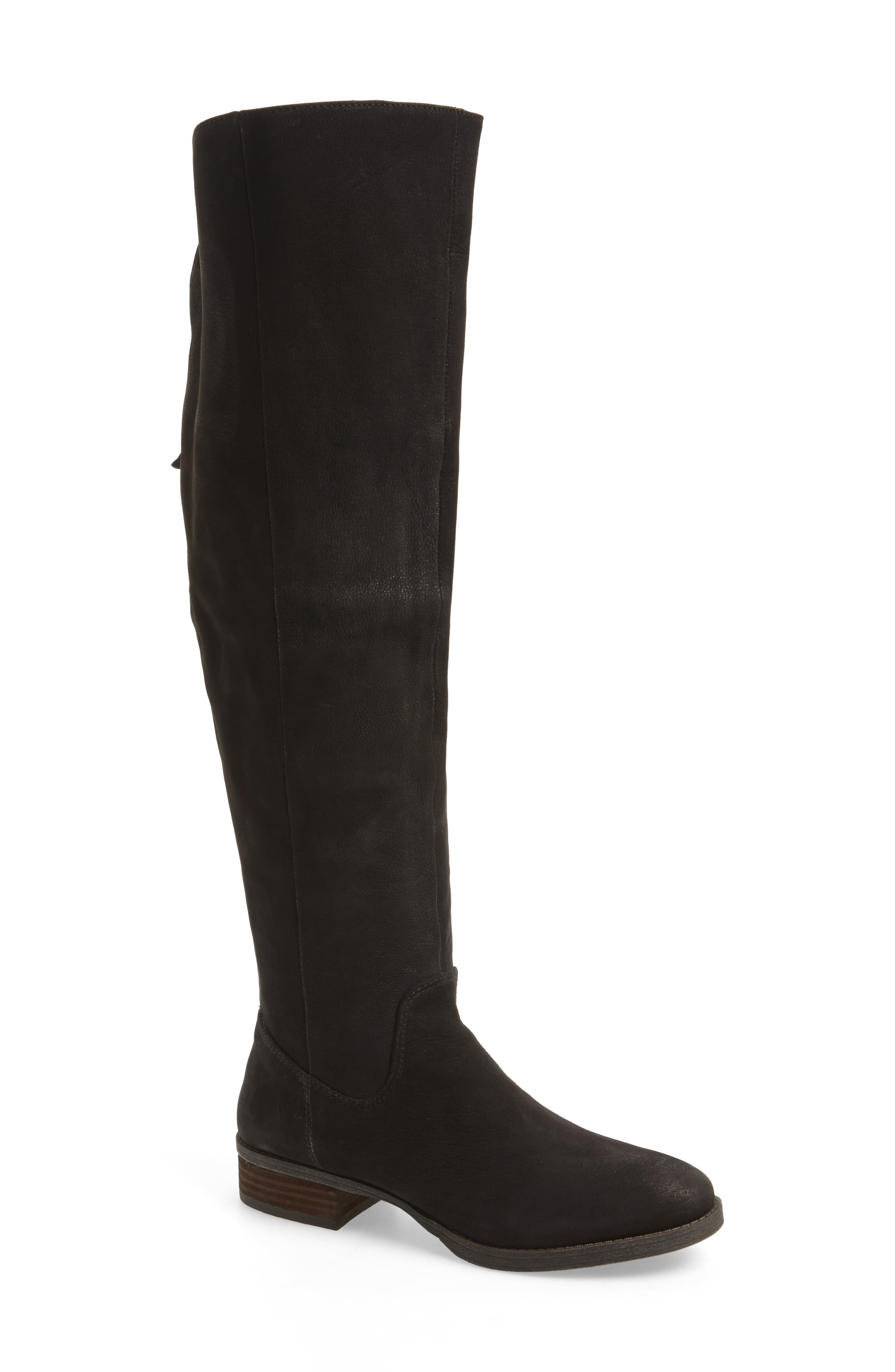 'Andie' Over the Knee Boot, Alternate, color, BLACK NUBUCK LEATHER