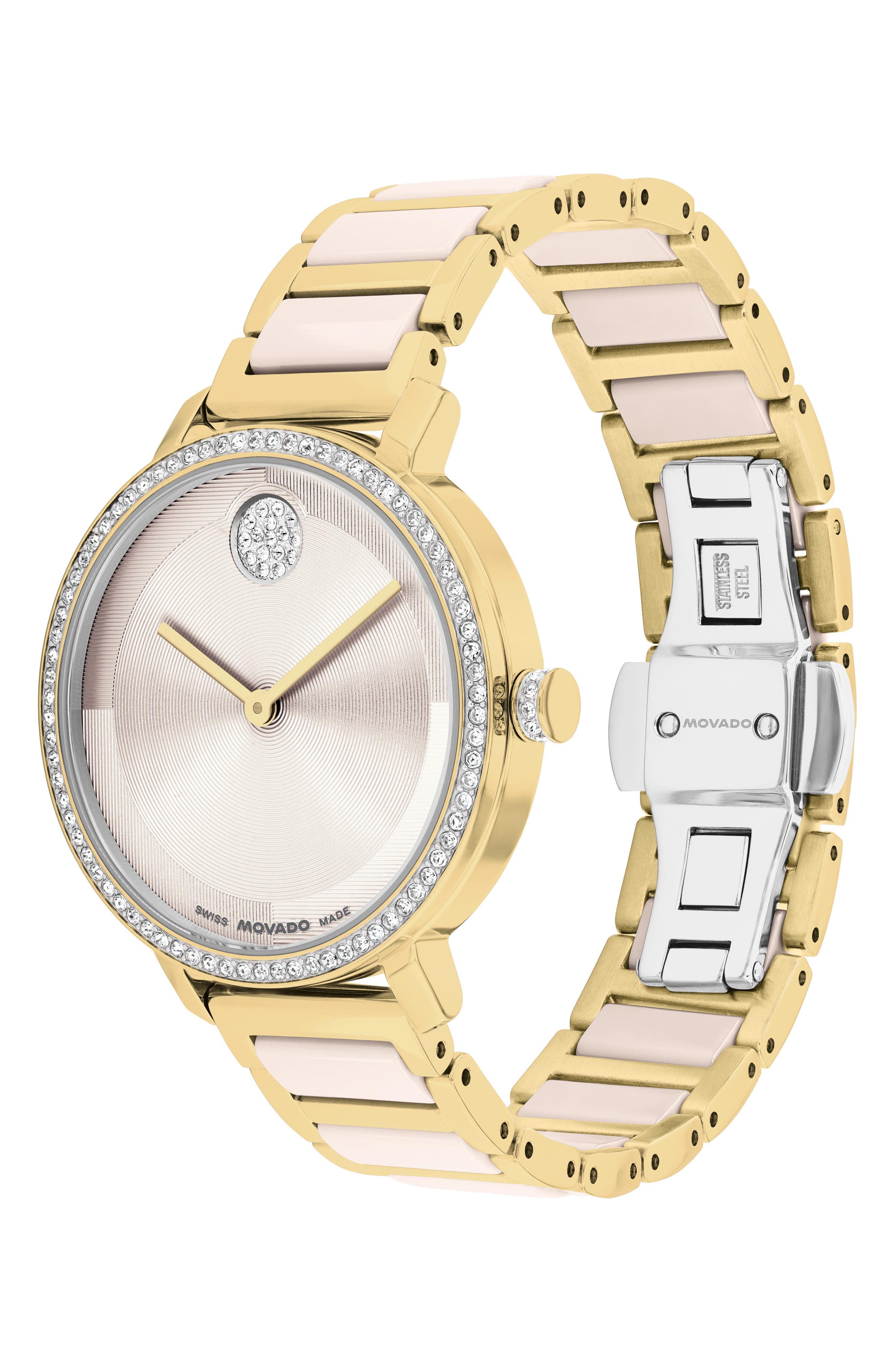 Movado Bold Evolution 34mm Gold Crystal Dial Women\'s Watch - New Battery! Amazon.com: Movado Bold Evolution 2.0 Women main image 3