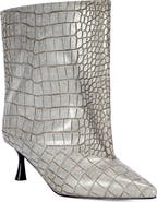 AZALEA WANG Hayek Croc Embossed Faux Leather Bootie
