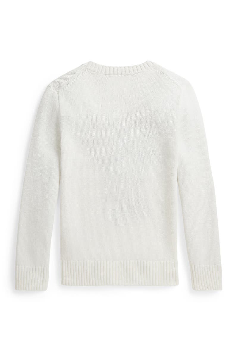 Polo Ralph Lauren Kids' Polo Bear Cotton Crewneck Sweater, Alternate, color, Deck Wash White