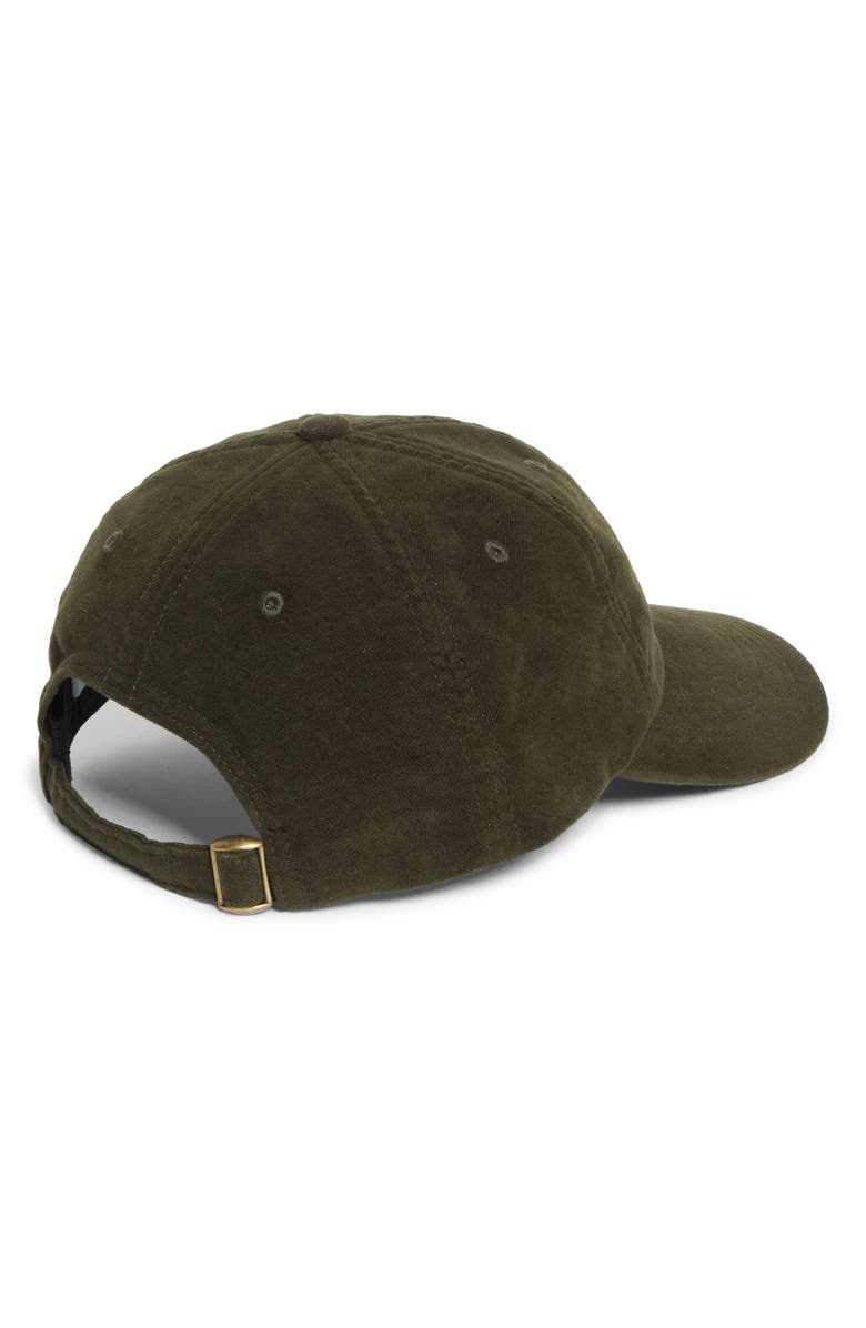 Noah Logo Embroidered Cotton Moleskin 6-Panel Adjustable Baseball Cap, Alternate, color, Olive