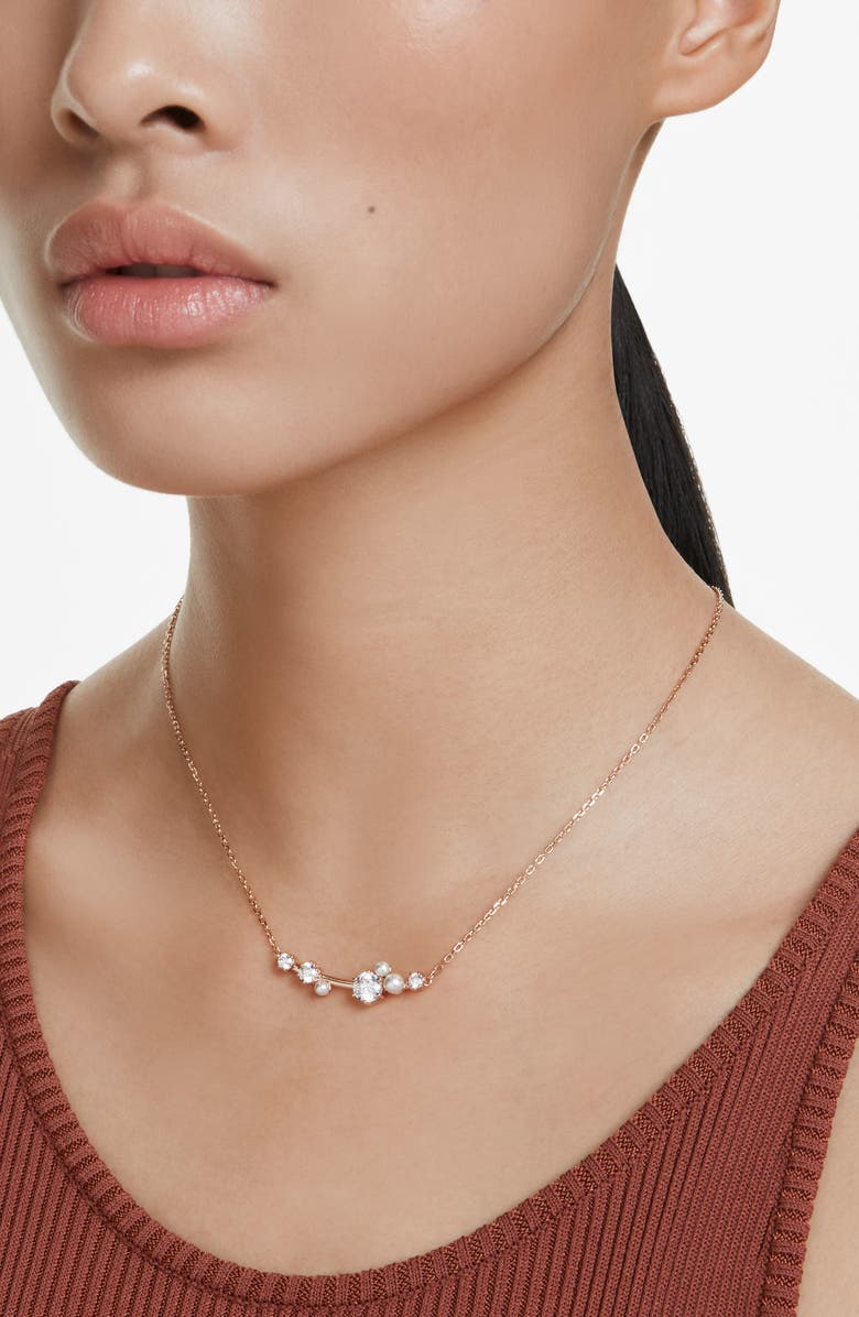 Swarovski Constella Necklace, Alternate, color, White/ Silver