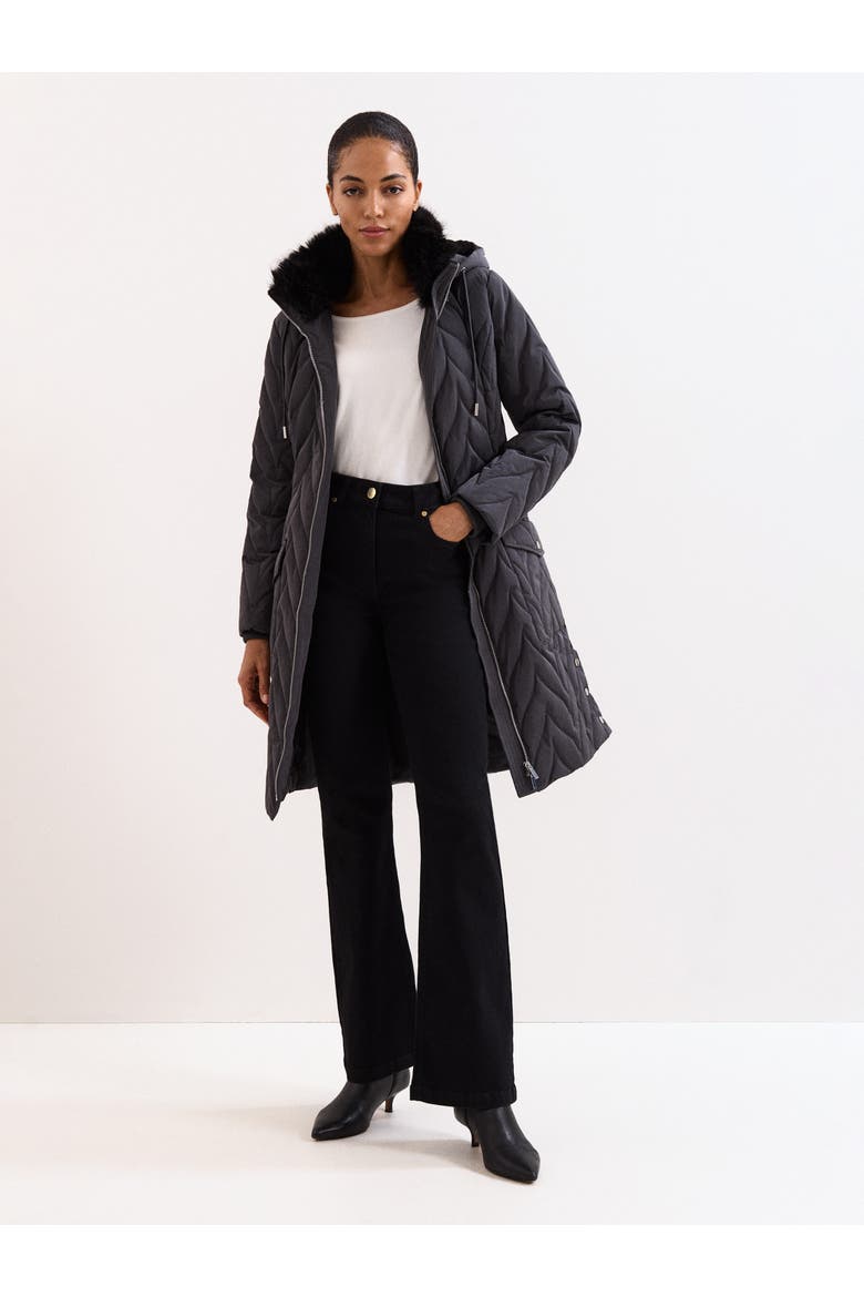 Hollie Midi Puffer, Alternate, color, Charcoal