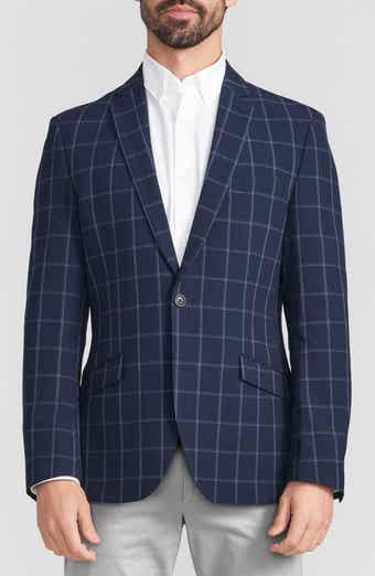 SAVILE ROW CO Navy Windowpane Seersucker Sport Coat