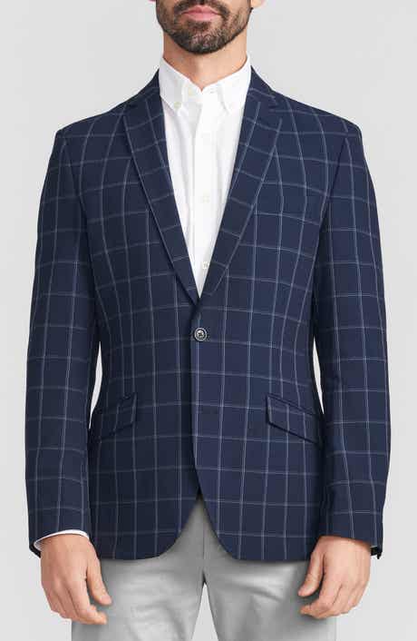 SAVILE ROW CO Navy Windowpane Seersucker Sport Coat