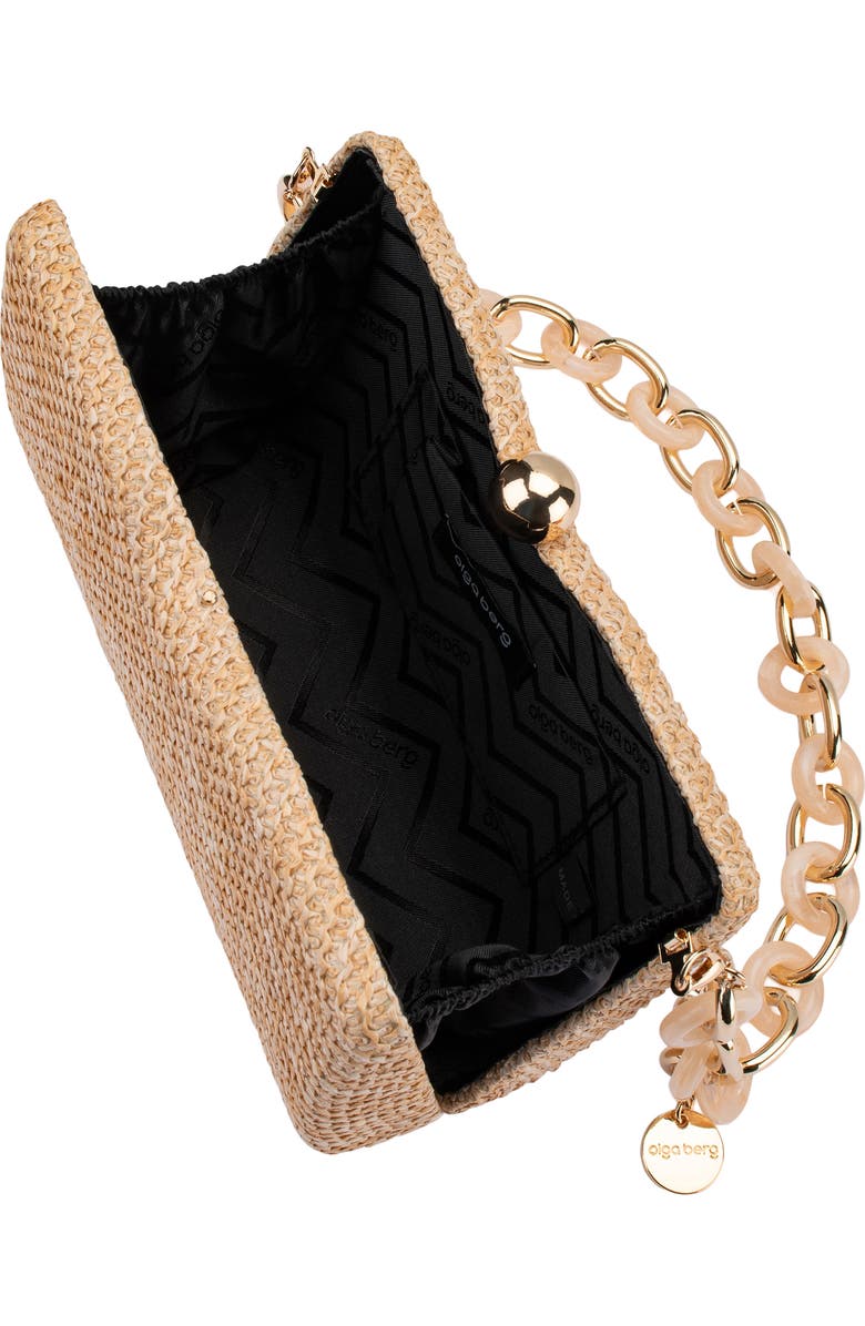 Olga Berg Birdie Woven Clutch, Alternate, color, Natural