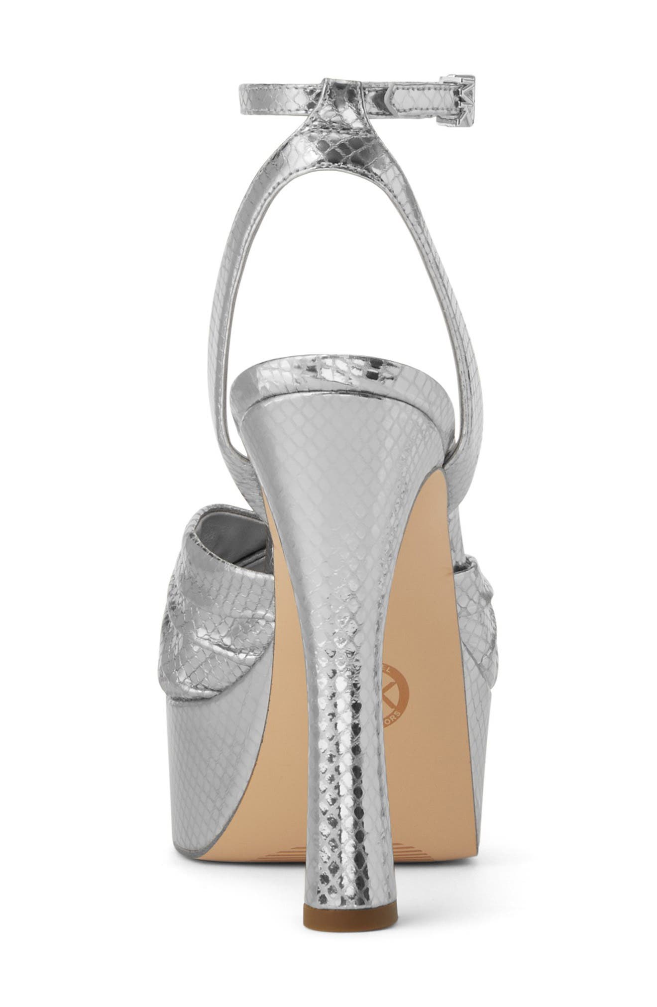 MICHAEL Michael Kors Selena Platform Sandal, Alternate, color, Silver