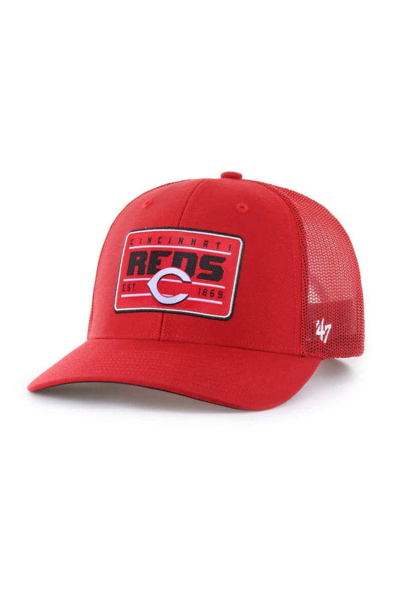 Men's '47 Red Cincinnati Reds Hardline Trucker Adjustable Hat, Main, color, Red