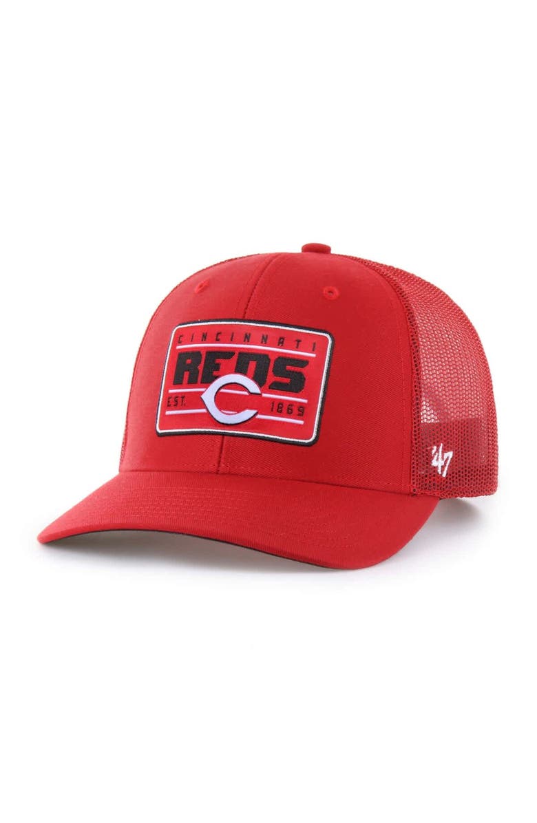 '47 Men's '47 Red Cincinnati Reds Hardline Trucker Adjustable Hat, Main, color, Red