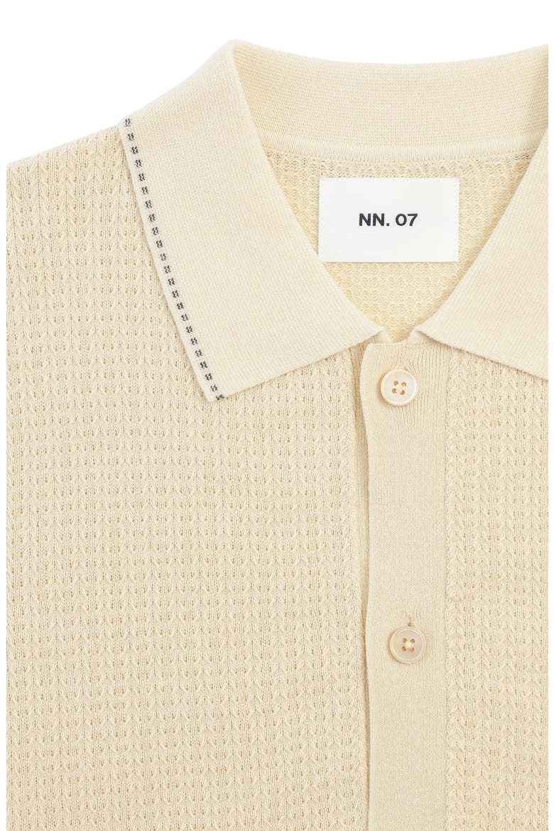 Nalo 60039 Tipped Polo Cardigan, Alternate, color, IVORY