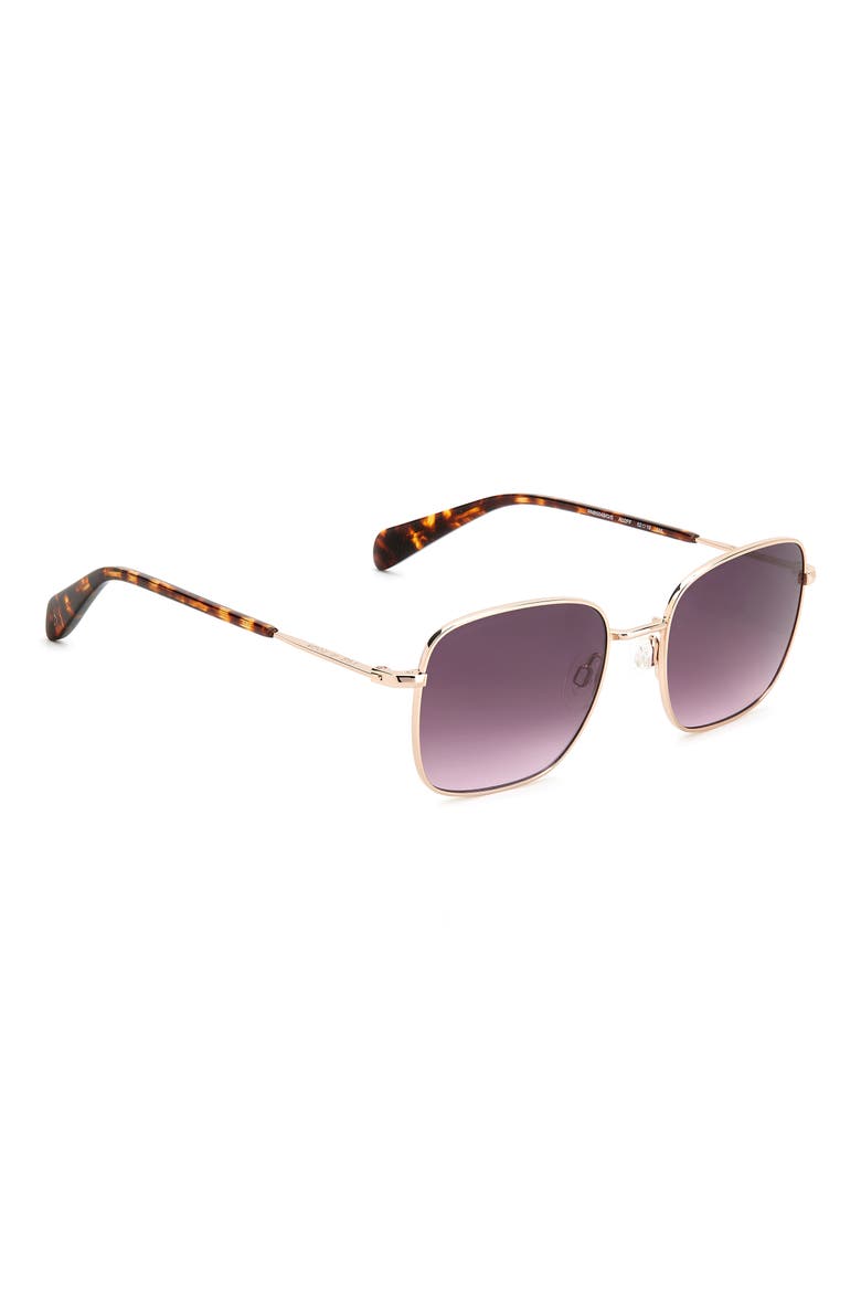 52mm Gradient Square Sunglasses, Alternate, color, RED GOLD/ GREY SHADED PINK