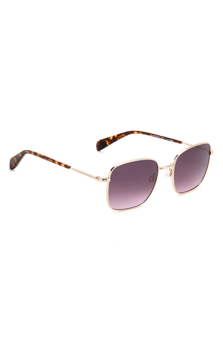 rag & bone 52mm Gradient Square Sunglasses, Alternate, color, Red Gold/ Grey Shaded Pink