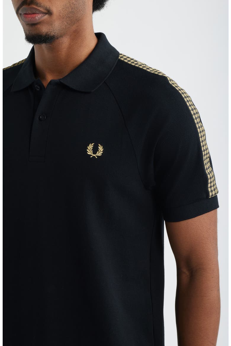 Cross Tape Polo, Alternate, color, BLACK
