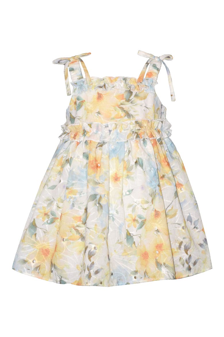 Floral Embroidery Dress, Main, color, YELLOW