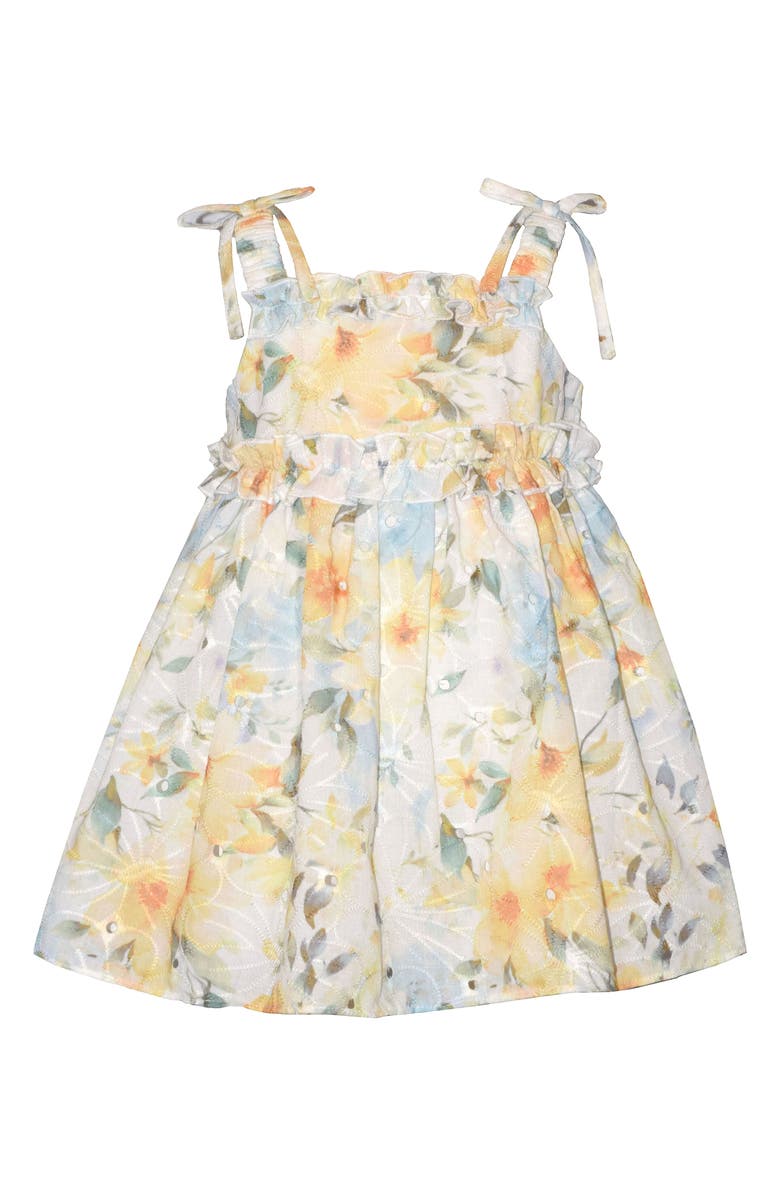 Iris & Ivy Floral Embroidery Dress, Main, color, Yellow