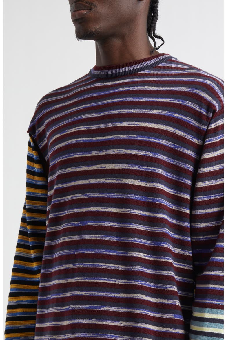 Tania Colorblock Crewneck Sweater, Alternate, color, BURGUNDY MULTI