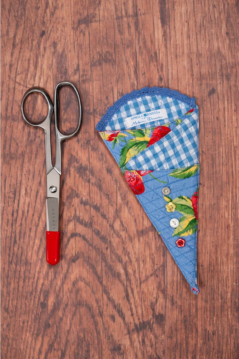 Strawberry Magic Patchwork Scissor Sleeve, Alternate, color, Blue