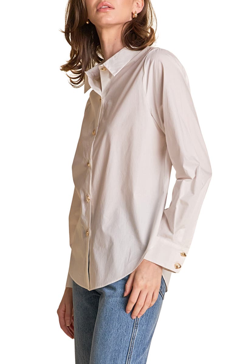 Endless Rose Button-Up Woven Shirt, Alternate, color, White