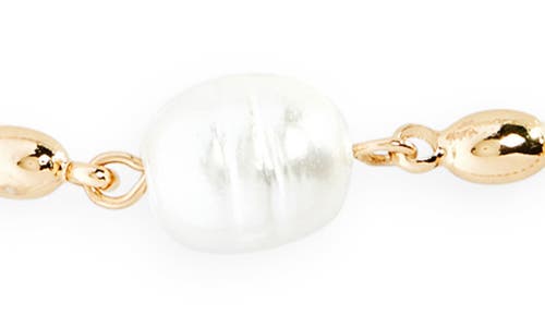 Open Edit Set Of 2 Cultured Pearl Ball Chain Necklaces In Gold