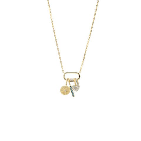 Multi-Charm CZ Lock Necklace