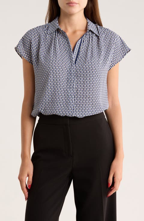 Short Sleeve Popover Blouse