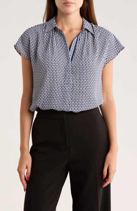 MAX STUDIO Short Sleeve Popover Blouse