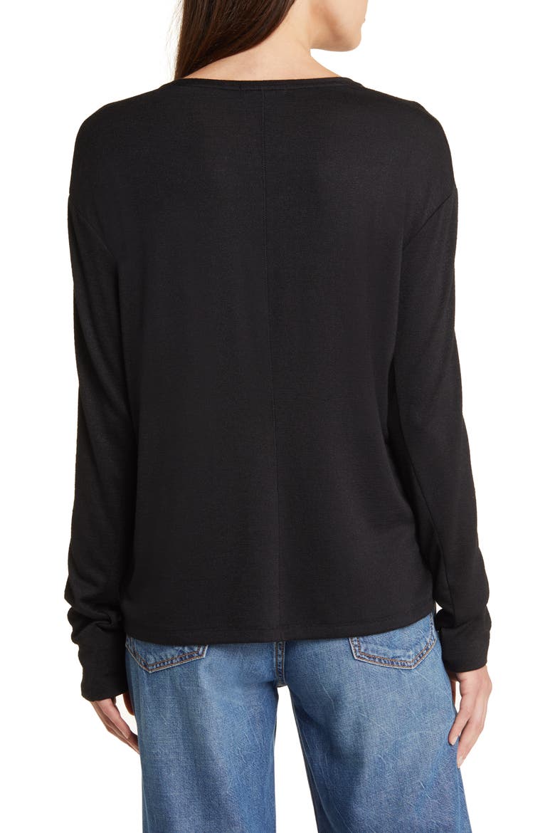 The Long Sleeve Knit T-Shirt, Alternate, color, BLACK