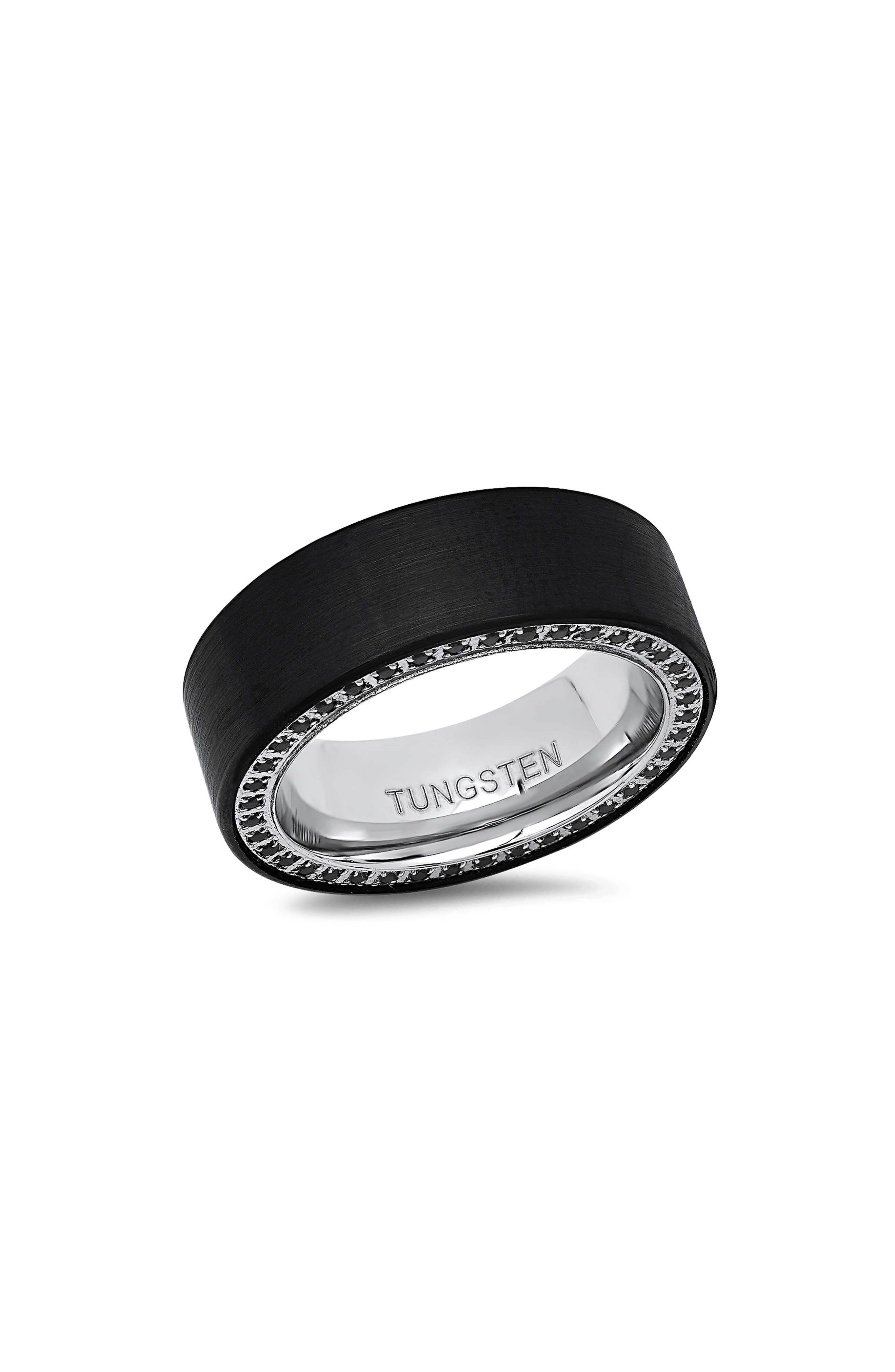 Men's Two Tone Crystal Band Ring
