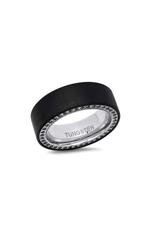 Men's Two Tone Crystal Band Ring
