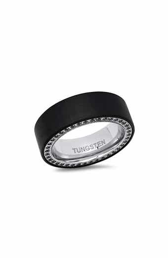 Men's Two Tone Crystal Band Ring