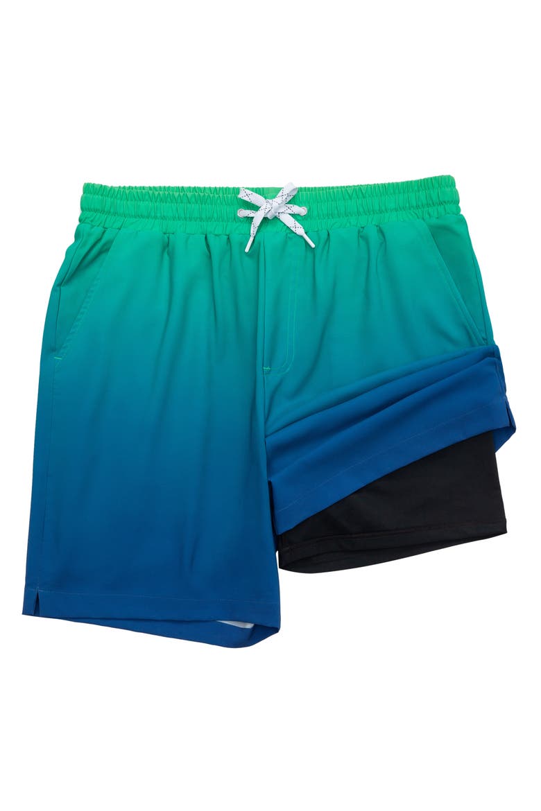 Compression Liner Stretch Swim Trunks UPF 50+, Alternate, color, Emerald Bay