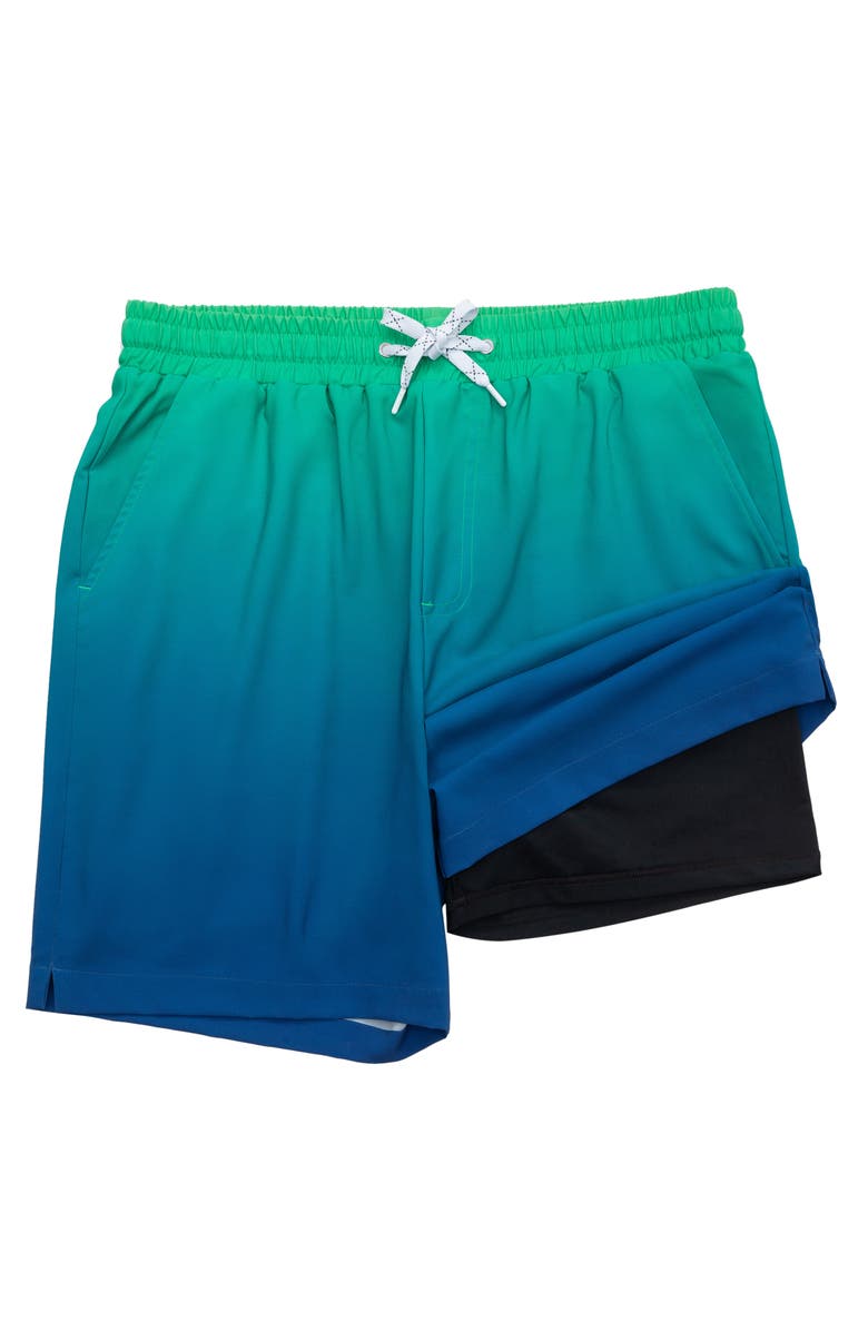 Rokka&Rolla Compression Liner Stretch Swim Trunks UPF 50+, Alternate, color, Emerald Bay