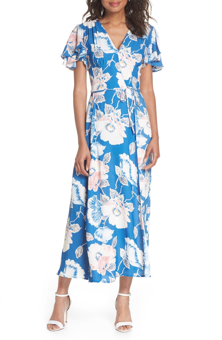 flared sleeve maxi dress Autumn New Pleated Flared Sleeve Wedding Guest Dress Abaya with Belt(MA193), Coral powder / M