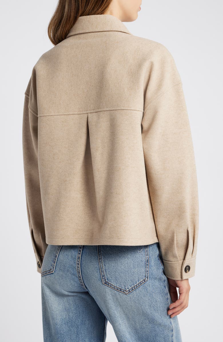 beachlunchlounge Double Face Crop Jacket, Alternate, color, Taupe Heather