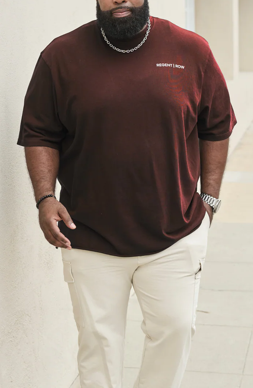 Regent Row Organic Cotton Tee W/ Rr Logo In Burgundy