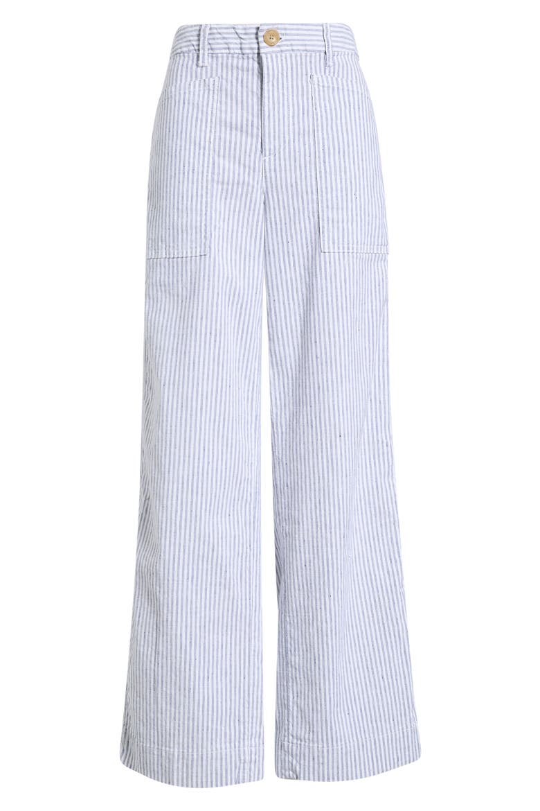 Limerick Stripe Wide Leg Pants, Alternate, color, NAVY WHITE STRIPE