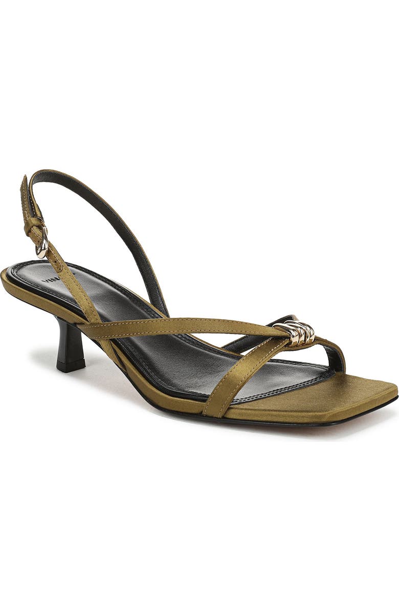 Vince Tali Slingback Kitten Heel Sandal, Main, color, Olive Wood