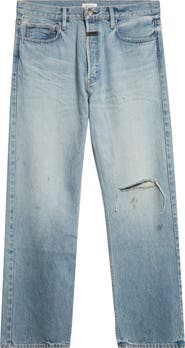 Fear of God Ripped Knee Five-Pocket Straight Leg Jeans