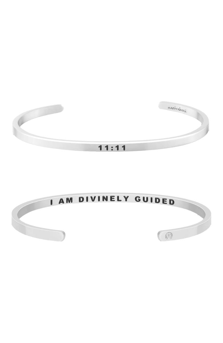 Mantra Angel Number 1111 bracelet, Main, color, Silver